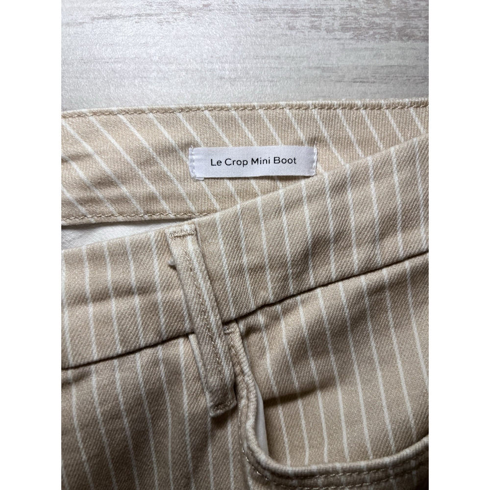 FRAME (30) Le Crop Mini Boot Jeans-Sand-Multi Pinstripe STRETCH-Coastal-Preppy - Picture 5 of 12